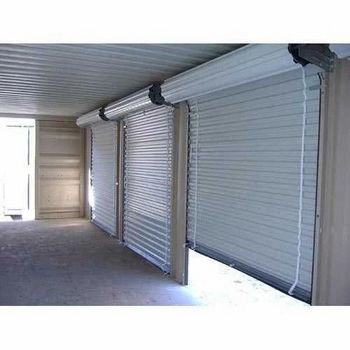 Automatic Rolling Shutter Shutter Type Galvalume Control Components Push Button Operating Option With Motorized Construction Type - Om Constructions - India