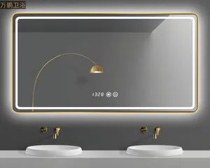 Big Luxury Rectangle Frame Hotel Smart LED Salon Bathroom Glass Mirrors Home - Hangzhou Wanpeng Sanitary Ware Co., Ltd. - China