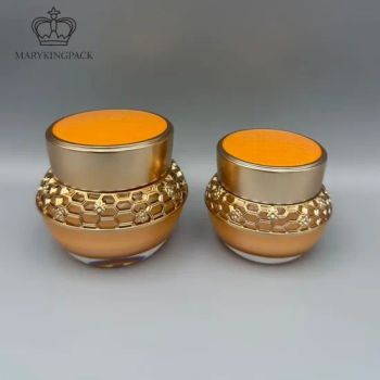 30g 50g Decorative Orange Acrylic Cosmetics Packaging Jar for Cream with Replaceable Inner Liner - SHAOXING SHANGYU MANLIJIN PACKAGING CO., LTD. - China