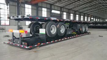 New 3 Axles Semi Trailer 40FT 40 Tons Skeleton Chassis Truck Container Flatbed Trailer Used Truck Trailer - Shandong Lujun Naxin International Trade Co., Ltd. - China