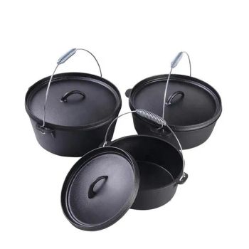 2024 Camping Cookware Cast Iron 3 Leg Pots Pre-Seasoned Heavy Duty Dutch Oven with Lid Hot Sell Outdoor Cooking - Hebei Debien Technology Co., Ltd. - China