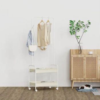 Functional Rolling Coat Rack with Storage Trays for Apartment Hallway Organization - Hebei Booming Furnishings Co., Ltd - China