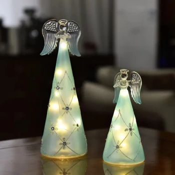 Hot Sale Home Decorations Gift Christmas Glass Angel Glass Crafts with LED Light - Baoying County Tongxingyong Glass Crafts Factory - China