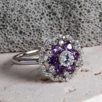Petaloid New Design Gemstone Jewelry Factory Wholesale Fashion Accessories Custom Luxury Women Ring - Guangzhou Angel jewellery co.,ltd - China