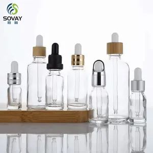 5-100ml Empty Clear Essential Oil Bottle Cuticle Body Oil Beard Oil Roller Glass Dropper Bottle with Lid - Tianjin Sovay International Trading Company Limited - China
