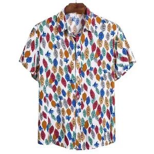 Custom Hawaiian Mens Shirts Short Sleeve Shirts Men Casual Printing Floral Shirt - Yancheng Yunqian Apparel Co.,Ltd - China