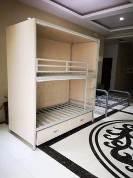 Double Decker Bedroom Furniture Double Bunk Bed with Ladder Hotel Beds - Henan Youte School Furniture Co., Ltd - China