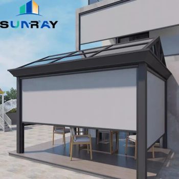 Outdoor Vertical Sunshade Roller Blind High Wind Stability Curtain - FOSHAN SUNRAY WINDOWS LIMITED COMPANY - China