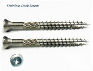 Stainless Steel 304 316 Small Trim Head Torx Decking Wood Screw with Serration, Type 17 Point Knurling Timber Decking Screw - Fastener Group (Anhui) Co., Ltd - China
