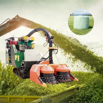 Self-Propelled Crawler Type Agricultural Farm Harvesting Machinery Combine Corn Straw Silage Packing Harvester with Mini Hay Round Grass Baler Machine - Henan Wealth Machinery Co., Ltd - China