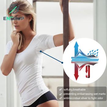 Womens Undershirts White Cotton Anti Sweat Proof T Shirt - Harvest SPF Textile Co., Ltd. - China