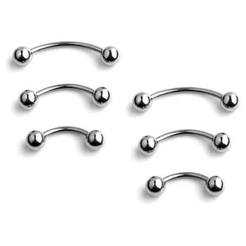 F136 Titanium Piercing Jewelry Eyebrow Studs 16g Grams Curved Pierced Studs Ear Canal Cartilage Studs Labret - Dongguan Jiang Titanium Jewelry Co., LTD - China