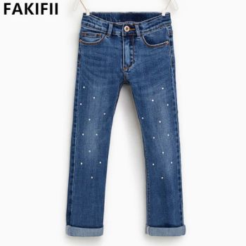Wholesale OEM/ ODM Children/Baby/Kid Clothes Girls Denim Jeans with Pearls - Guangzhou Fakifii Garment Co., Ltd. - China