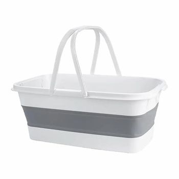 Silicone White Foldable Wash Basin Color White Shape Rectangular Colour Multicolour Design Collapsible I Deal In New - Brahmani Creation - India