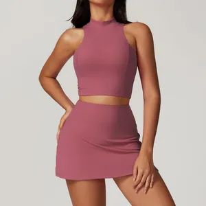 Girl Tennis Short Skirt Golf Casual Sets Comfortable Women Tennis Suits Gym Bra and Skirt Set 2 Piece Tennis Skirt Sets - Xiamen Mega Garment Co., Ltd. - China