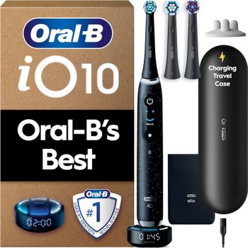 Oral-B iO10 Electric Toothbrush for Adults 1 handle, Cosmic Black 3 brush heads, charging travel case - GLOBAL TRADING LHR - Germany