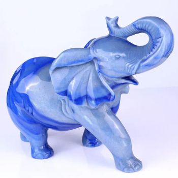 11 Inches Natural Blue Aventurine Gemstone Carved Crystal Elephant Crystal Healing Crafts Home Decor Collectible - Xiamen Amore Gift Solutions Co., Ltd. - China