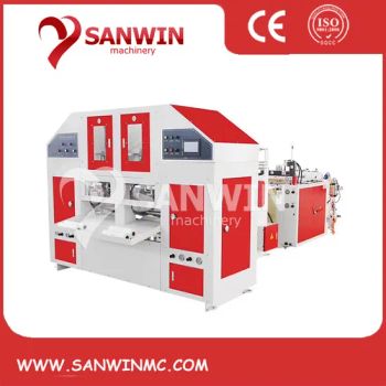 Fully Automatic High Speed Two Line Garment Cover (Laundry Bag) , Garbage Bags, Vegetable Bags & Table Sheets-on-Roll Making Machine (With Core) - Ruian Sanwin Machinery Co., Ltd. - China