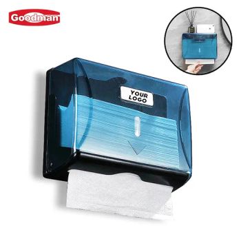 Custom Simple Black Napkin Holder Tissue Storage Box for Public Toilet Restroom Hotel Plastic Wall Mounted Tissue Boxes - Jiangmen Goodman Cleaning Supplies Co., Ltd. - China
