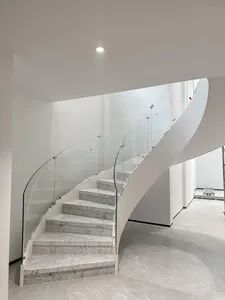 Carrara White Marble Stairs, Indoor Marble Stairs Prefab, Stairs Indoor Outdoor Area, Hotel Natural Stone for Big Small House - Quanzhou Allonly Stone Co., Ltd. - China