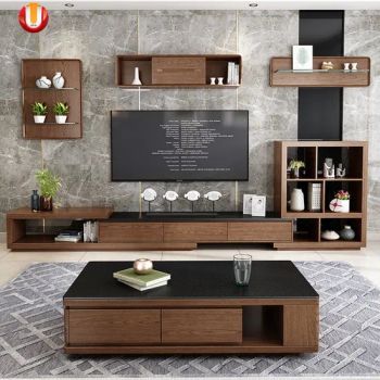 Ulink Wooden Living Room Furniture Dining Table Set Tea Center Tables Metal Legs TV Stand TV Cabinets Wooden - ULINK FURNITURE GROUP LIMITED - China