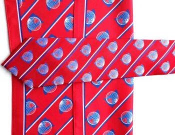 Logo Printed Twill Scarves Silk Woven Fabric Neck Ties Men Custom Logo Design Silk Scarf and Tie Sets - Shaoxing Haoweiside Trading Co., Ltd. - China