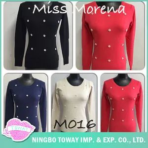 High Quality Ladies Clothing Best Fine Flower Beaded Knitwear Design - NINGBO FANST IMP.&EXP. CO., LTD. - China
