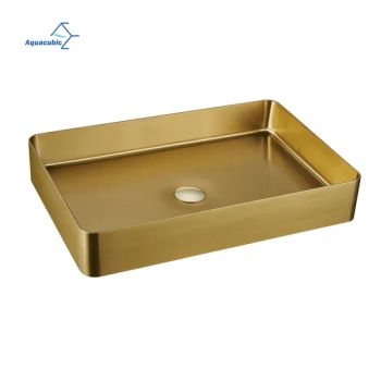 Aquacubic Rectangle Stainless Steel Bathroom Sinks Faucet Hand Wash Basin Bathroom Vanity Sinks - Heshan Aquacubic Sanitaryware Industry Co., Ltd. - China