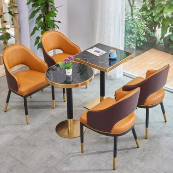 Modern Restaurant Furniture Set PU Leather Dining Table and Chairs - Foshan Axcellent Industry Co., Ltd. - China