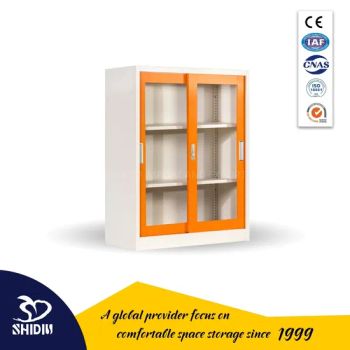 Customized Office Storage System Small Metal Cupboards Glass Sliding Door Cabinets Steel Office Bookcase - LUOYANG SHIDIU IMPORT AND EXPORT CO., LTD. - China