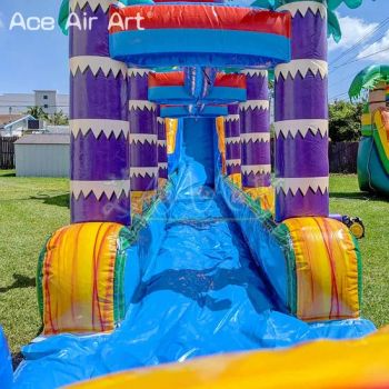 Palm Tree Inflatable Bouncy Castles Slide Bouncy House Commercial Bouncer Outdoor - Yudu Ace Air Art Co., Ltd - China