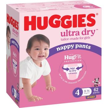 Huggies Dry Diapers High Absorbency Soft Breathable Material Leak Protection for Babies - S-SQUAD - France