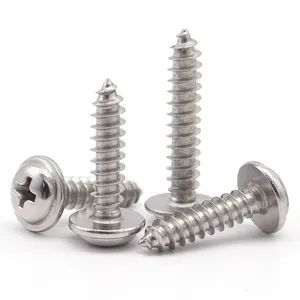 304 Stainless Steel 4.2X16 Cross Round Head Self Tapping Screw with Washer - Rankoo Fastener Co., Ltd. - China