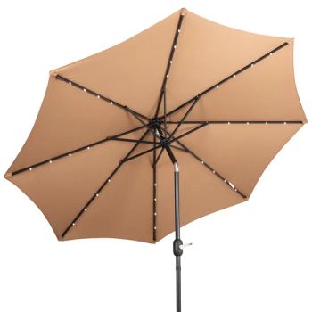 Umbrella Set Aluminum LED Light Garden Umbrella with Solar Panel Outside Beach Sun Parasol - Ningbo High-Sunway Imp. & Exp. Co., Ltd. - China
