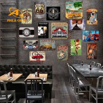Wholesale Custom Embossed Home Wall Decor Metal Bar Crafts Vintage Lighted Tin Poster Warning Tin Signs - Dongguan AQ PINS&GIFTS CO.,LTD - China