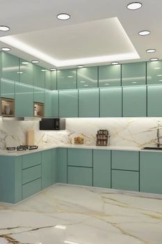 Modular Kitchen Interior Designing Service Surface Finish Sleek Material Quality Durable Aesthetic Style Modern & - Ambika Designing Studio And Interior - India