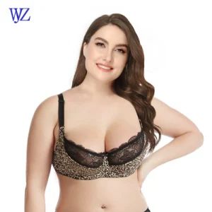 Women Underwear R Plus Size Breasts Printed Leopard Sexy Plus Size Bra for Lady - Dongguan weiyizao import and Export Co., Ltd. - China