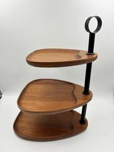 Elegant Acacia Wood Cupcake Tower Stand for Events Clean Easy Shelf Iron Durable Yes Origin China Weight 1750g Length - Jiangmen HC Koinen Hardware Factory - China