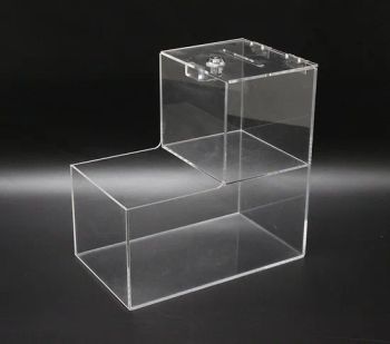 2 Layers Acrylic Donation Boxes Clear Plexiglass Money Case - Shenzhen Zepacrylic Co., Ltd. - China