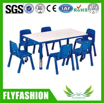 Kindergarten Furniture Kids Plastic Tables Chair Sets Rotary Fixed Material Wood Condition New Color Optional Adjustable Yes - Guangzhou Flyfashion Furniture Co., Ltd. - China