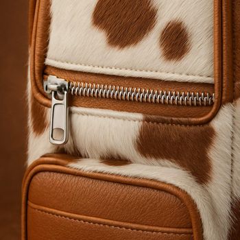 hair on leather backbag Durability High Style Fashion Statement Texture Genuine Hair On Leather Intended Use Adventurous - Maas Leather - Pakistan