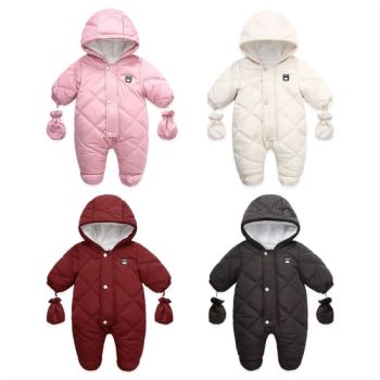 Kids Jumpsuits Baby Warm Duck Down Jacket Overall Parka Children in Ski Snow Ski Suits Fur Baby Girls Wear - Quanzhou Yilijia International Trade Co., Ltd. - China
