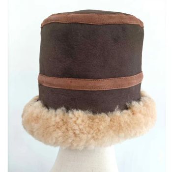 Suede Faux Fishing Leather Cap Sheepskin Padded Fur Bucket Hats - Qingdao Xulan International Trade Co., Ltd. - China