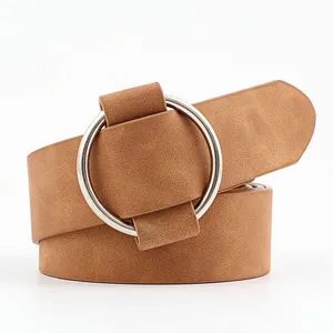 Needle-Free Round Buckle Casual Women′ S Belt Youth Fashion Wide Belt Women′ S Belt Faux Leather Belts Pin Free Buckle Belt - Showplus Co., Limited - China