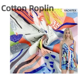Hot Sale 100 Cotton Poplin Fabric Custom Printef Fabric for Garments - Shaoxing City Yachi Import&Export Co., Ltd. - China