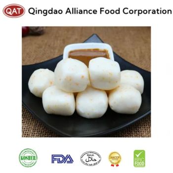 Delicious Frozen Surimi Cheese Fish Balls for Hot Pots OEM Yes GMO None Origin China Storage <-18℃ Processing IQF Trademark - QINGDAO ALLIANCE FOOD CORP. - China