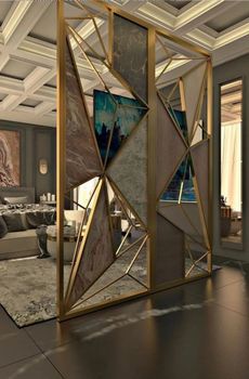 Golden Stainless Steel SS rose gold partition Colour Golden Pattern Designer Assembly Required Yes Material Stainless - S.S Craft & Fabricator - India