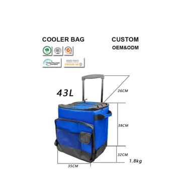 Golden Wholesale Trolley Thermal Insulated Rolling Camping Soft Cooler Lunch Bag - Sanda New Material Co., Ltd. - China
