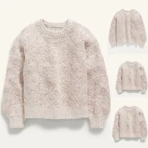 Manufacturer China Good Quality Competitive Price New Fashion Textured Rib-Knit Drop-Shoulder Children Wear Little Girls Apparel Kids Baby Sweaters - Dongguan Tomorrow Fashion Co., Limited - China