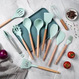 Silicone Kitchenware Set Cooking Tools Kitchen Utensils with Wooden Handle - GuangDong Infull Industrial Co., Ltd. - China
